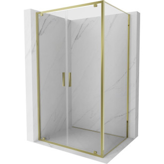 Sprchový kout Mexen Exo s výklopným mechanismem 90 x 120 cm, průhledný, zlatý - 8182-090-120-50-00