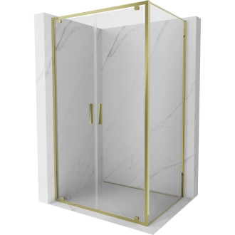 Sprchový kout Mexen Exo s výklopným mechanismem 110 x 90 cm, průhledný, zlatý - 8182-110-090-50-00