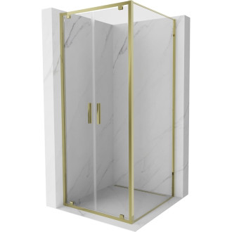 Sprchový kout Mexen Exo s výklopným mechanismem 120 x 120 cm, průhledný, zlatý - 8182-120-120-50-00