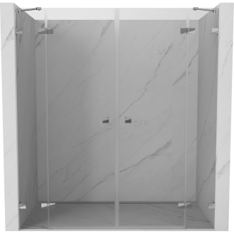 Sprchové dveře Mexen Lunar Duo s otočnými dveřmi 190 cm, průhledné, chrom - 834D-190-000-01-00