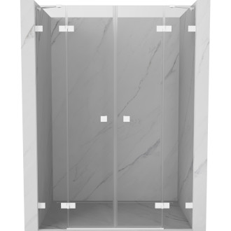 Mexen Lunar Duo sprchové dveře s otočnými dveřmi 160 cm, průhledné, bílé - 834D-160-000-20-00