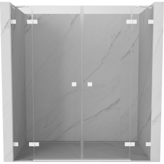 Mexen Lunar Duo sprchové dveře s otočnými dveřmi 190 cm, průhledné, bílé - 834D-190-000-20-00