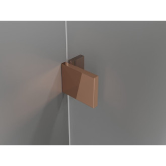 Mexen Lunar Duo drzwi prysznicowe uchylne 190 cm, transparent, różowe złoto - 834D-190-000-60-00