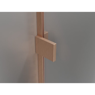 Mexen Lunar Duo drzwi prysznicowe uchylne 140 cm, transparent, miedź szczotkowana - 834D-140-000-65-00