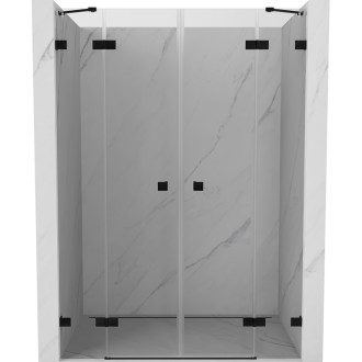 Mexen Lunar Duo sprchové dveře s otočnými dveřmi 160 cm, průhledné, černé - 834D-160-000-70-00