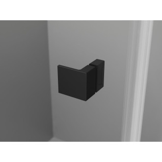 Mexen Lunar Duo drzwi prysznicowe uchylne 170 cm, transparent, czarne - 834D-170-000-70-00