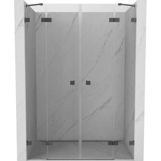 Sprchové dveře Mexen Lunar Duo s otočnými dveřmi 140 cm, průhledné, stříbrná - 834D-140-000-95-00