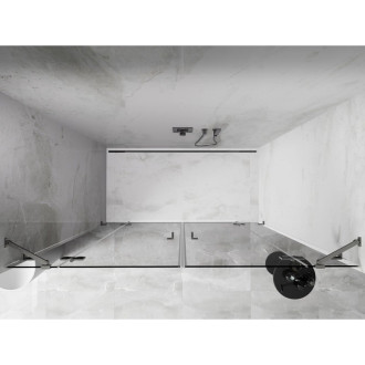 Mexen Lunar Duo drzwi prysznicowe uchylne 180 cm, transparent, nikiel szczotkowany - 834D-180-000-97-00