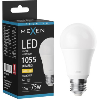 LED žárovka Mexen Nova E27, A60, 10W, teplá - 3000K, 1055 lm - L100-E27-1030-01