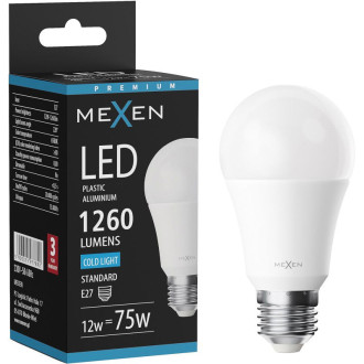 Mexen Nova LED žárovka E27, A60, 12W, studená - 6500K, 1260 lm - L100-E27-1265-01