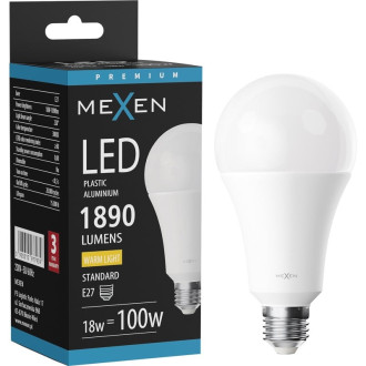 LED žárovka Mexen Nova E27, A70, 18W, teplá - 3000K, 1890 lm - L100-E27-1830-01