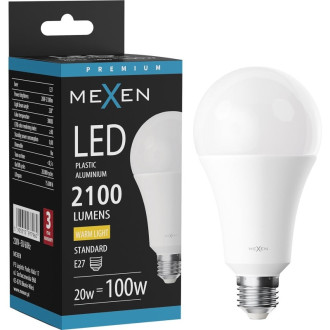 LED žárovka Mexen Nova E27, A70, 20W, teplá - 3000K, 2100 lm - L100-E27-2030-01