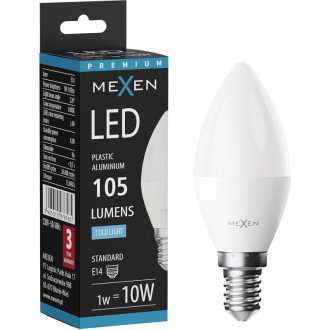 LED žárovka Mexen Nova E14, C37, 1W, neutrální - 4000K, 105 lm - L102-E14-0140-01