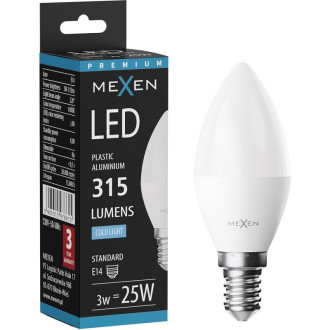 LED žárovka Mexen Nova E14, C37, 3W, neutrální - 4000K, 315 lm - L102-E14-0340-01