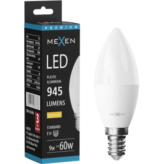LED žárovka Mexen Nova E14, C37, 8W, teplá - 3000K, 840 lm - L102-E14-0830-01