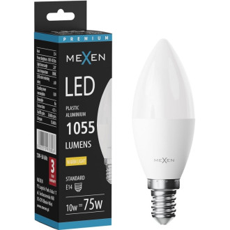 LED žárovka Mexen Nova E14, C37, 9W, teplá - 3000K, 945 lm - L102-E14-0930-01