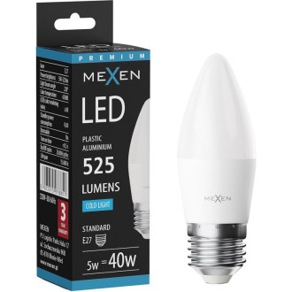 LED žárovka Mexen Nova E27, C37, 5W, neutrální - 4000K, 525 lm - L102-E27-0540-01