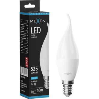 Mexen Nova LED žárovka E14, C37, 5W, neutrální - 4000K, 525 lm - L106-E14-0540-01