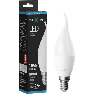 Mexen Nova LED žárovka E14, C37, 10W, teplá - 3000K, 1055 lm - L106-E14-1030-01