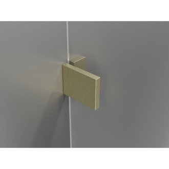 Mexen Lunar L Duo drzwi prysznicowe uchylne 140 cm, transparent, złote szczotkowane - 834DL-140-000-55-00