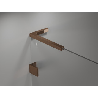 Mexen Lunar L Duo drzwi prysznicowe uchylne 170 cm, transparent, różowe złoto - 834DL-170-000-60-00