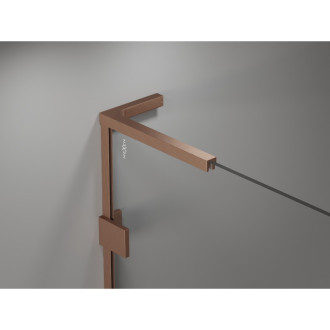 Mexen Lunar L Duo drzwi prysznicowe uchylne 160 cm, transparent, miedź szczotkowana - 834DL-160-000-65-00