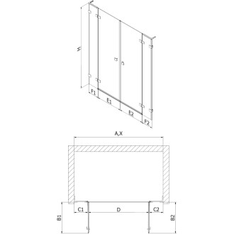 Sprchové dveře Mexen Lunar L Duo s otočnými dveřmi 140 cm, průhledné, kartáčovaná pistolově šedá - 834DL-140-000-66-00
