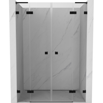Sprchové dveře Mexen Lunar L Duo s otočnými dveřmi 160 cm, průhledné, černé - 834DL-160-000-70-00
