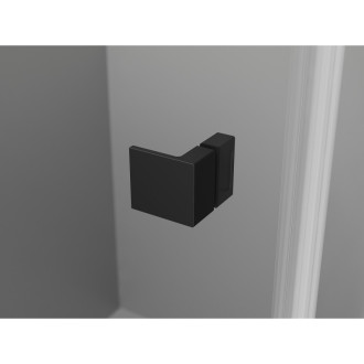 Mexen Lunar L Duo drzwi prysznicowe uchylne 190 cm, transparent, czarne - 834DL-190-000-70-00