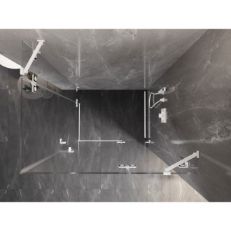 Sprchový kout Mexen Lunar Duo s pravými panty 120 x 85 cm, průhledný, bílý - 834-120P-085L-20-00