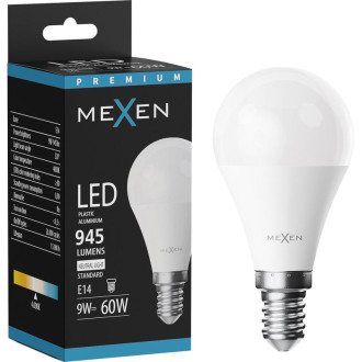 LED žárovka Mexen Nova E14, G45, 9W, neutrální - 4000K, 945 lm - L101-E14-0940-01