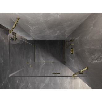 Mexen Lunar Duo kabina prysznicowa uchylna prawa 120 x 95 cm, transparent, złota - 834-120P-095L-50-00