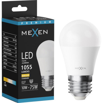 LED žárovka Mexen Nova E27, G45, 10W, teplá - 3000K, 1055 lm - L101-E27-1030-01