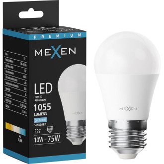 LED žárovka Mexen Nova E27, G45, 10W, studená - 6500K, 1055 lm - L101-E27-1065-01