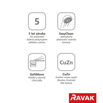 Ravak CR 025.00 Vanové napouštění vodopád se setem X070073