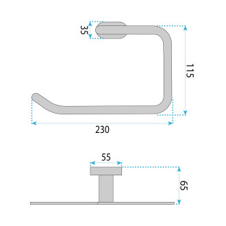 Rea Koupelnový věšák Ring 110 Til Black REA-88067