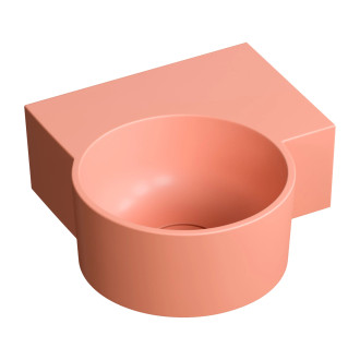 OVO M+ umywalka nablatowa/wisząca - prawa, 33 x 34 cm, coral mat