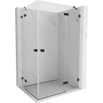 Sprchový kout Mexen Lunar Duo s pravými panty 120 x 115 cm, průhledný, černý - 834-120P-115L-70-00