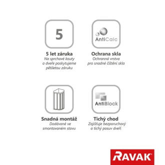Ravak ASDP3-110 198 black+Pearl 00VD03R211