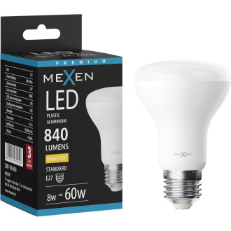 LED žárovka Mexen Nova E27, R63, 8W, teplá - 3000K, 840 lm - L104-E27-0830-01