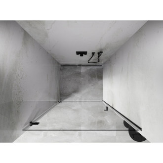 Sprchové dveře Mexen Lunar-B s levými panty 50 cm, průhledné, kartáčovaná pistolově šedá - 832-050-000-66-00-L