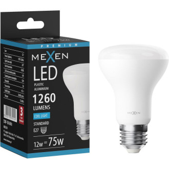 LED žárovka Mexen Nova E27, R63, 12W, studená - 6500K, 1260 lm - L104-E27-1265-01