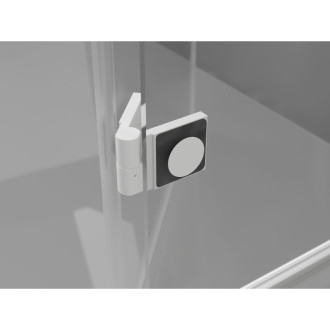 Sprchový kout Mexen Lunar L Duo s pravými panty 95 x 85 cm, průhledný, bílý - 834L-095P-085L-20-00