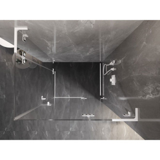 Sprchový kout Mexen Lunar L Duo s pravým pantem 105 x 85 cm, průhledný, bílý - 834L-105P-085L-20-00