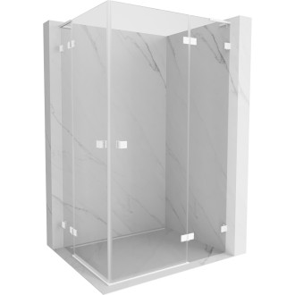 Sprchový kout Mexen Lunar L Duo s pravými panty 110 x 95 cm, průhledný, bílý - 834L-110P-095L-20-00