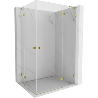 Sprchový kout Mexen Lunar L Duo s pravými panty 120 x 90 cm, průhledný, zlatý - 834L-120P-090L-50-00