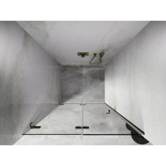 Sprchové dveře Mexen Lunar-F levé skládací 50 cm, průhledné, zlaté - 836-050-000-50-00-L