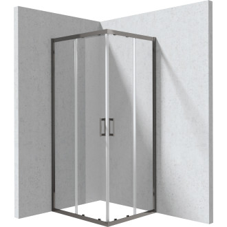 Deante Obdélníkový sprchový kout Funkia Evo, titanium, čiré sklo, 80×90 × 195 cm KYC_D089P