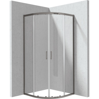 Deante Čtvrtkruhový sprchový kout Funkia Evo, titanium, čiré sklo, 80×80×195 cm KYP_D088P