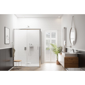 Przyłącze kątowe z zestawem prysznicowym z półką